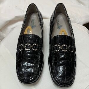 Wauldlaufer Black Patent Leather Embellished Loafer